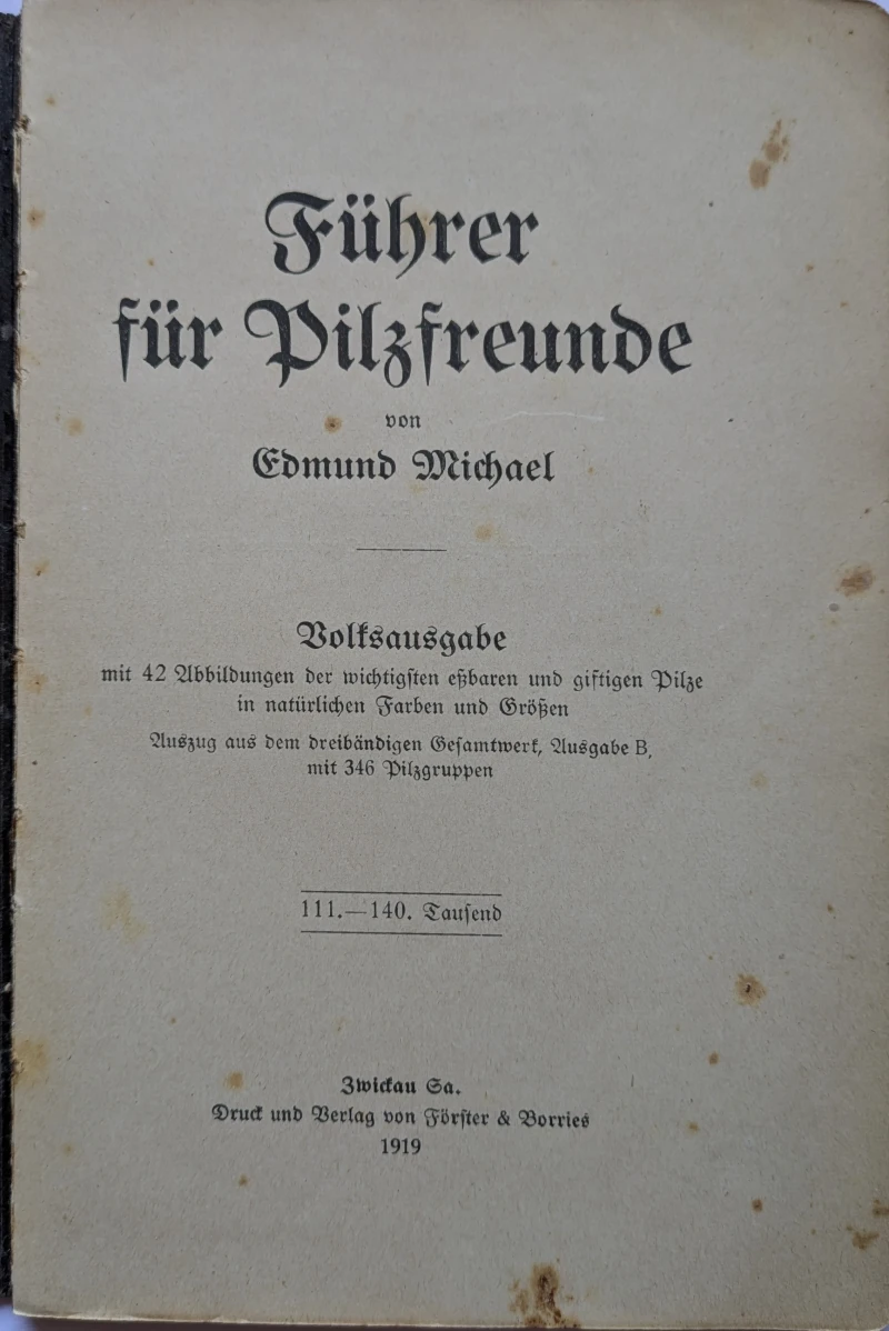 Führer für Pilzfreunde. Volksausgabe